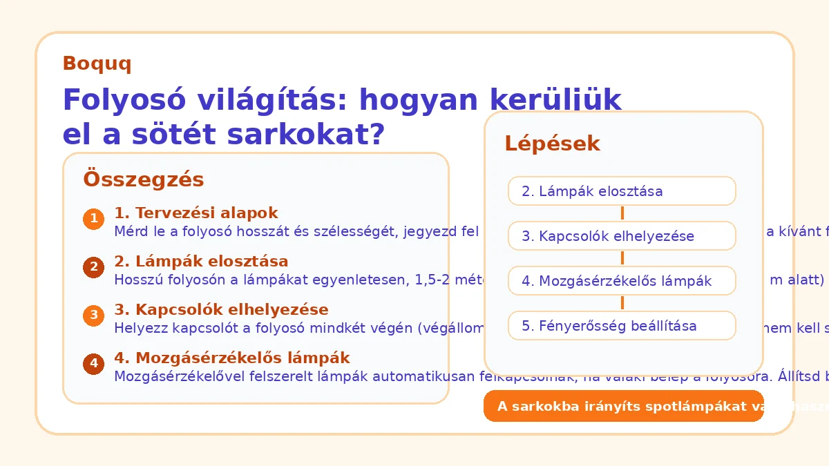 Folyosó világítás: hogyan kerüljük el a sötét sarkokat?