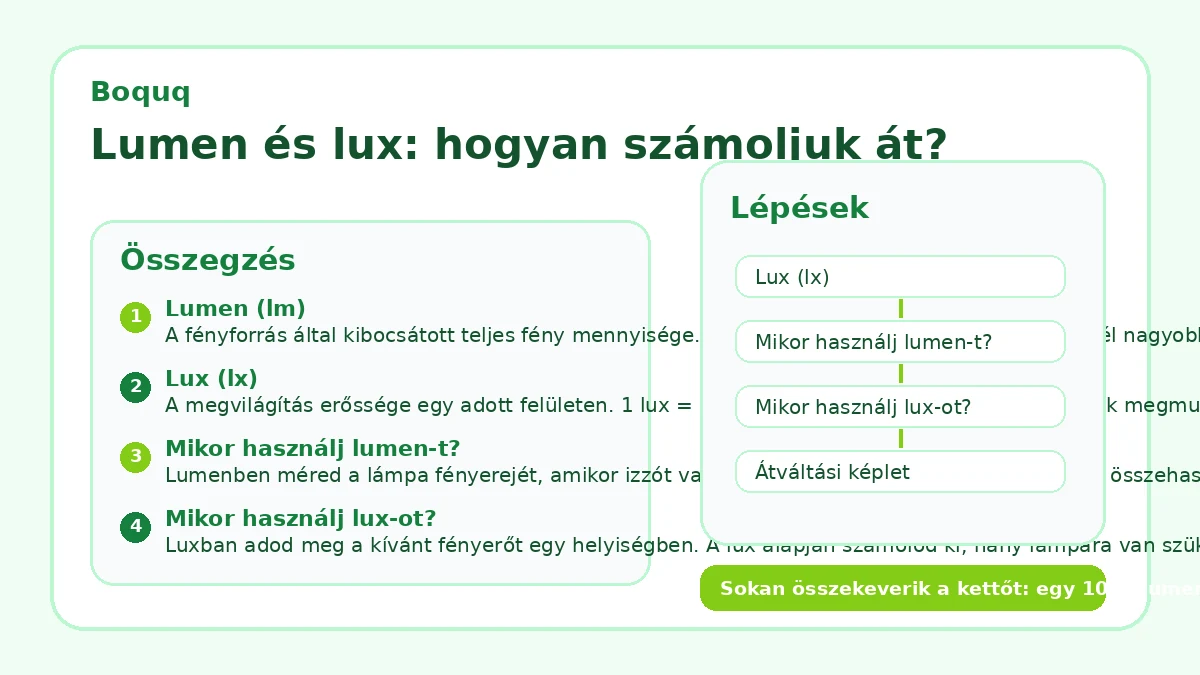 Lumen és lux: hogyan számoljuk át?
