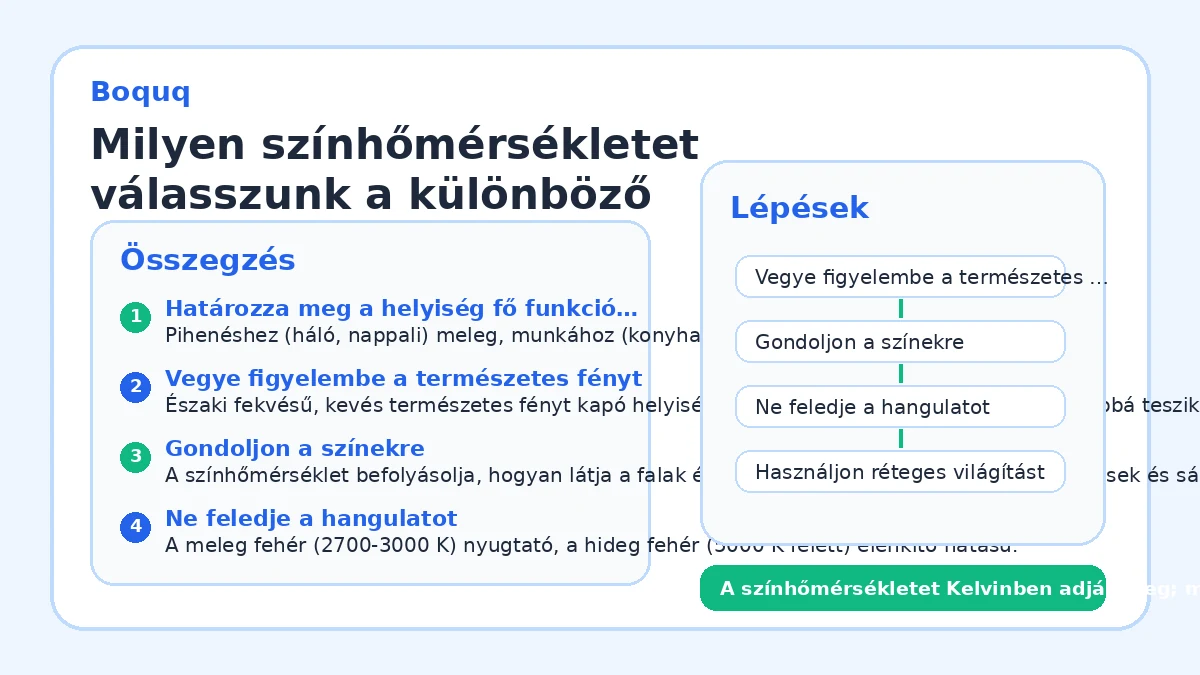 Milyen színhőmérsékletet válasszunk a különböző helyiségekbe?